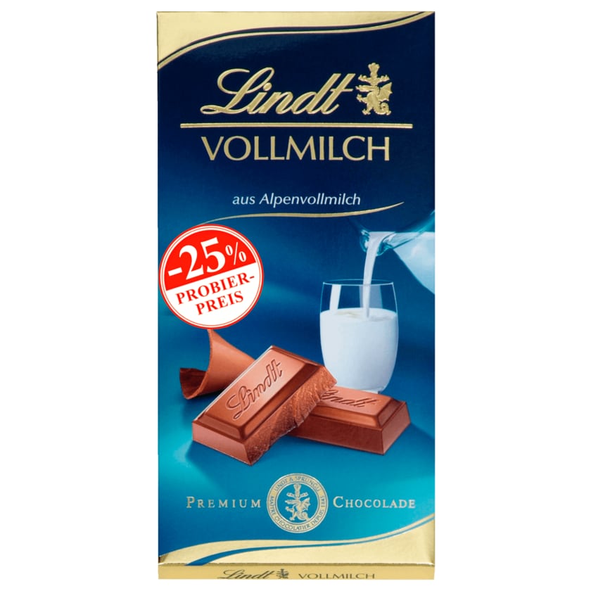 Lindt Vollmilchschokolade aus Alpenvollmilch 100g